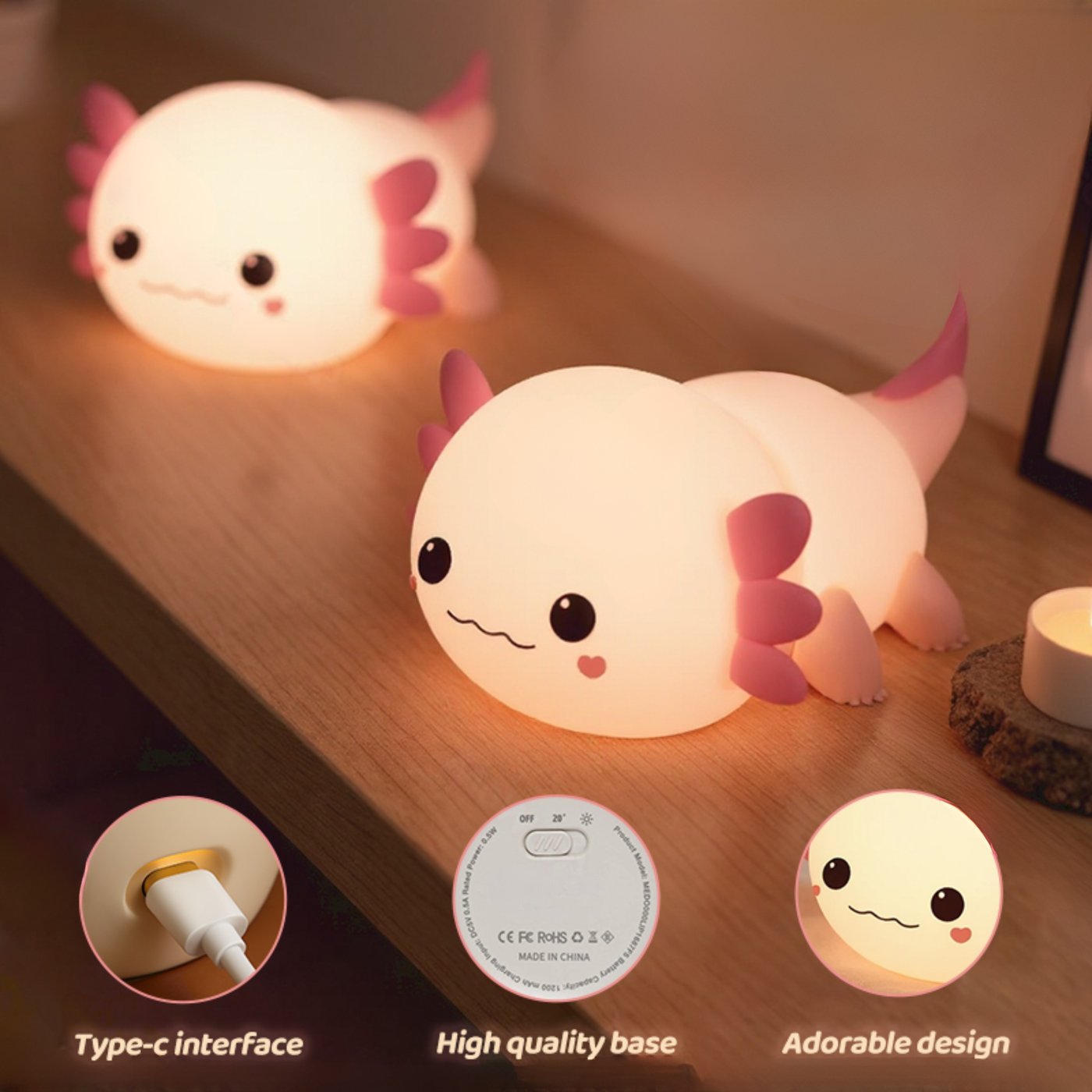 Lumozi™ Axolotl Squishy Night Light - Perfect Gift