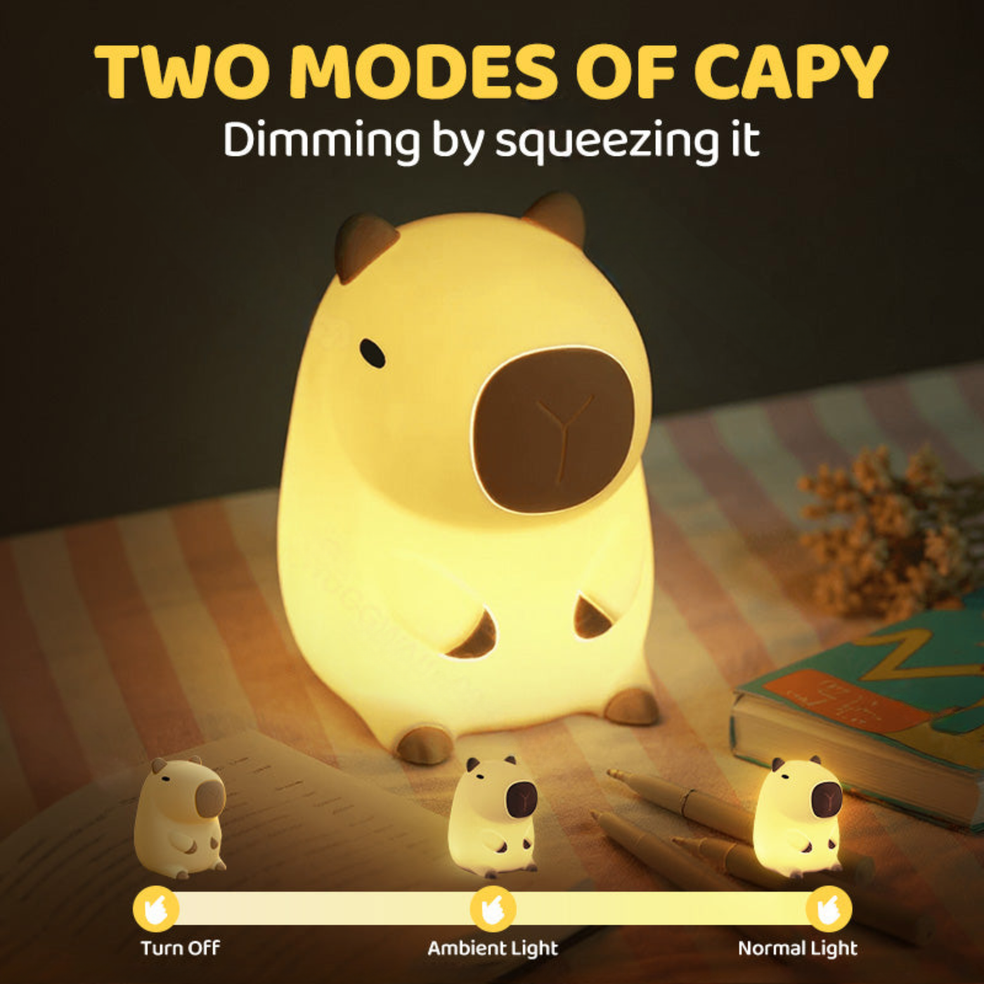 Lumozi™ Capybara Squishy Night Light - Perfect Gift