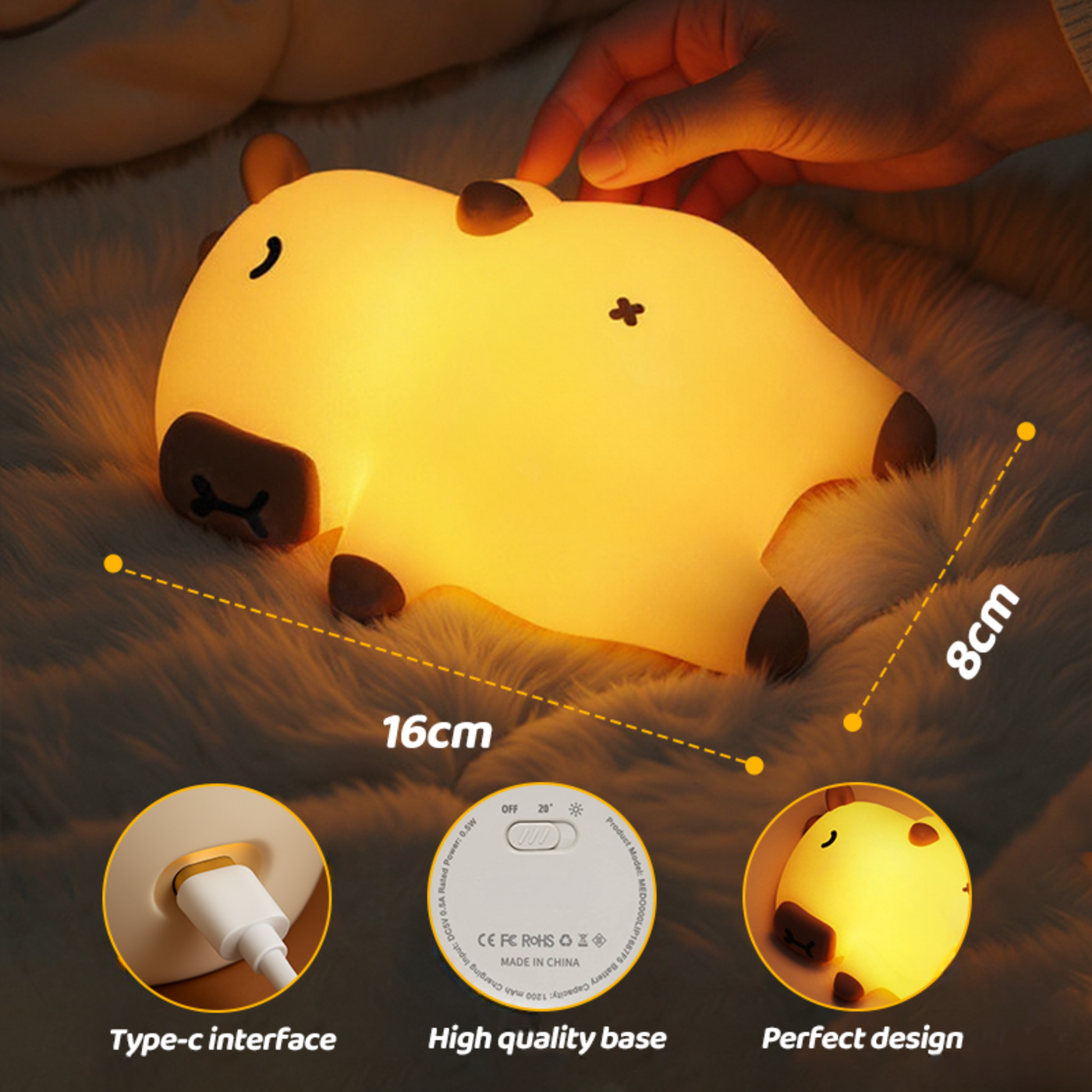 Lumozi™ Capybara Squishy Night Light - Perfect Gift